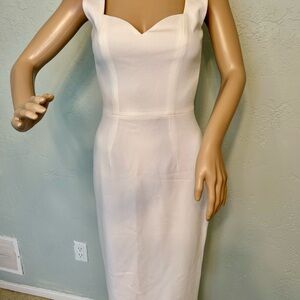 Dress the Population White Sheath Midi Sweetheart Dress